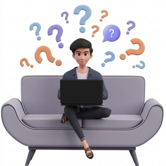 faq boy with logos